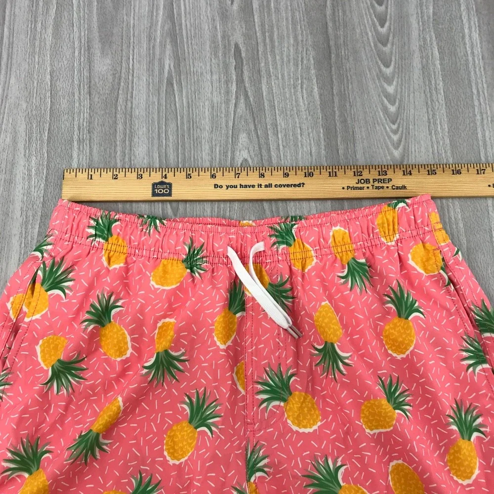 Bearbottom Clothing Mens Pink Pineapple Swim Trunks Board Shorts 7 Inch Large